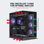 Ant Esports Crystal X7 Pro Max ATX Cabinet - Black - Image 4