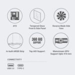 Ant Esports Crystal X7 Pro Max ATX Cabinet - Black - Image 6