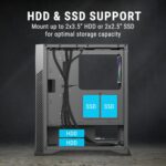 Ant Esports ICE- 270M 6F (Pre-Installed 6 Static RGB Fans) Cabinet- Black - Image 3