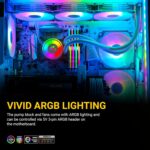 Ant Esports ICE-360 360mm AIO I CPU Liquid Cooler – White - Image 3