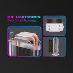 Ant Esports ICE-C200 V2 Air Cooler CPU Fan with Rainbow LED Fan - Black - Image 5