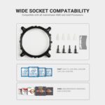 Ant Esports ICE-C200 V2 Air Cooler CPU Fan with Rainbow LED Fan - Black - Image 4