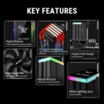 Ant Esports V4 Digital CPU Air Cooler CPU Fan with LED Temperature Display & ARGB - Black - Image 2