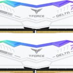 TeamGroup T-Force Delta RGB 32GB (2X16GB) 6000MHz CL38 DDR5 Desktop Gaming Memory RAM – White